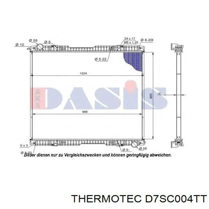 D7SC004TT Thermotec Радіатор охолодження двигуна