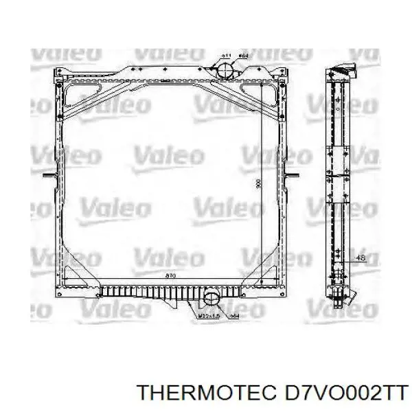 Радіатор основний Thermotec D7VO002TT ціна, від 421.95 USD