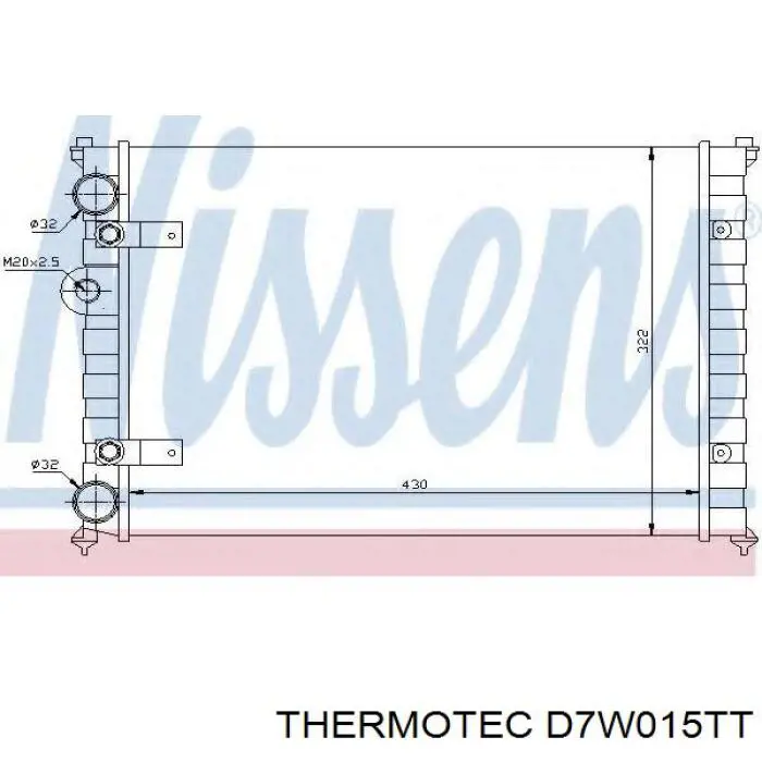 D7W015TT Thermotec радіатор охолодження двигуна
