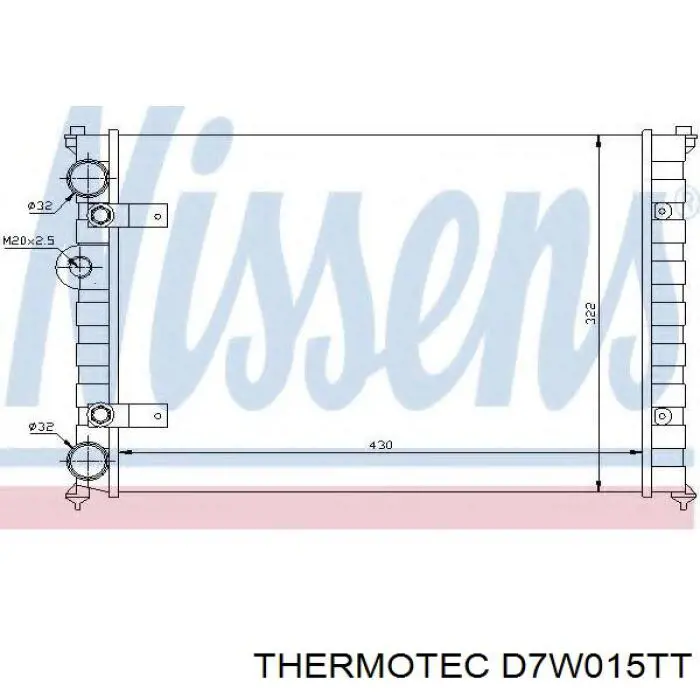 Радіатор охолодження двигуна D7W015TT Thermotec