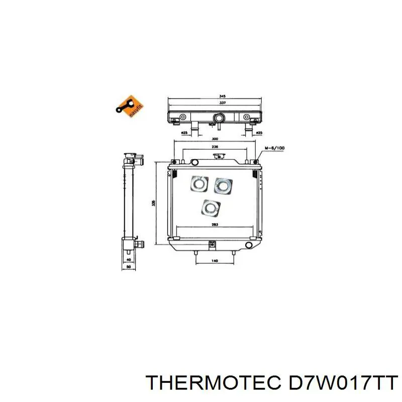 Купити D7W017TT Thermotec Радіатор двигуна