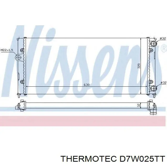 D7W025TT Thermotec Радіатор охолодження двигуна