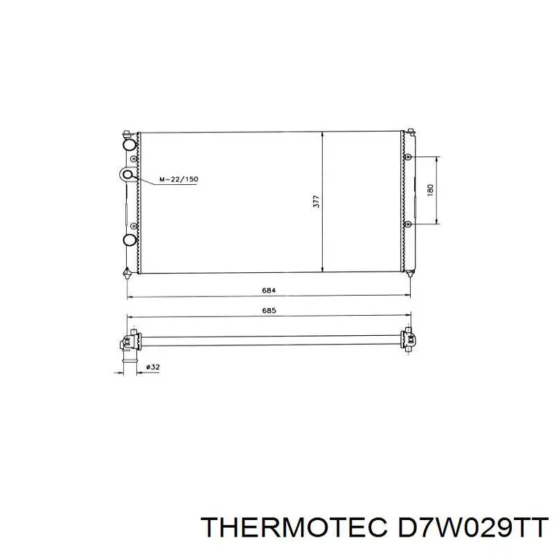 Радіатор охолодження Thermotec D7W029TT