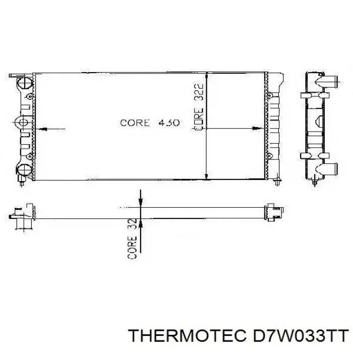 Радіатор охолодження Thermotec D7W033TT