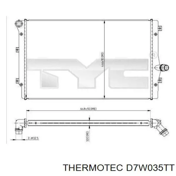 D7W035TT Thermotec Радіатор охолодження двигуна