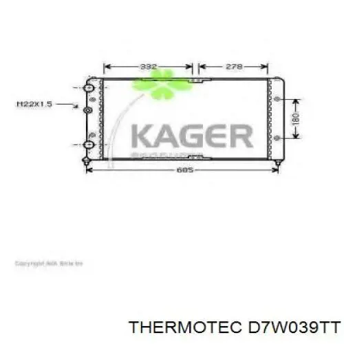 Купити D7W039TT Thermotec Радіатор двигуна