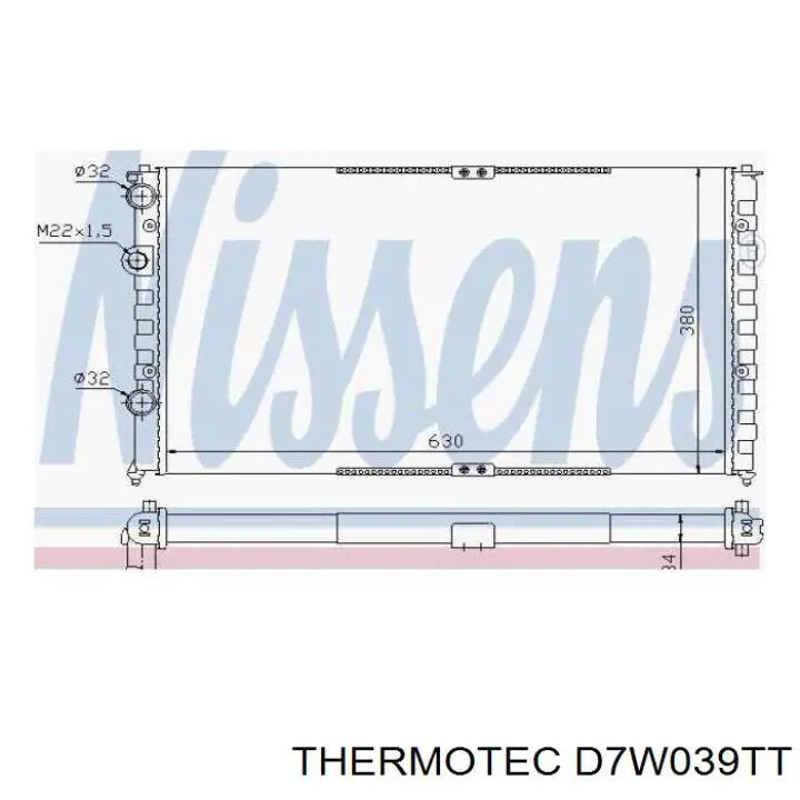 Радіатор охолодження двигуна D7W039TT Thermotec