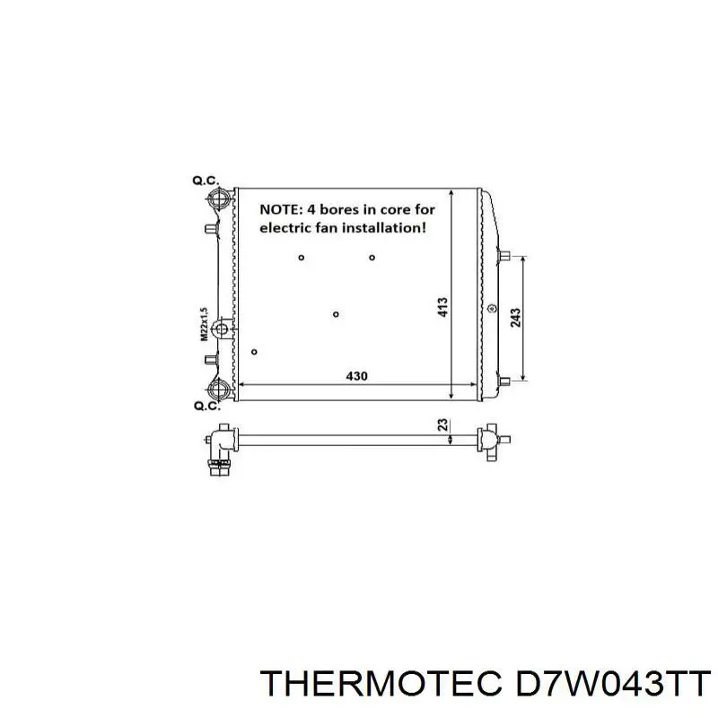 D7W043TT Thermotec радіатор охолодження двигуна