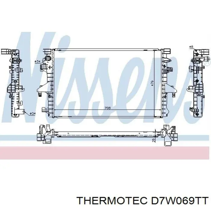 Радіатор основний Thermotec D7W069TT ціна, від 128.04 USD