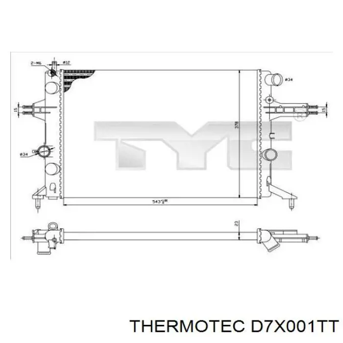D7X001TT Thermotec Радіатор охолодження двигуна