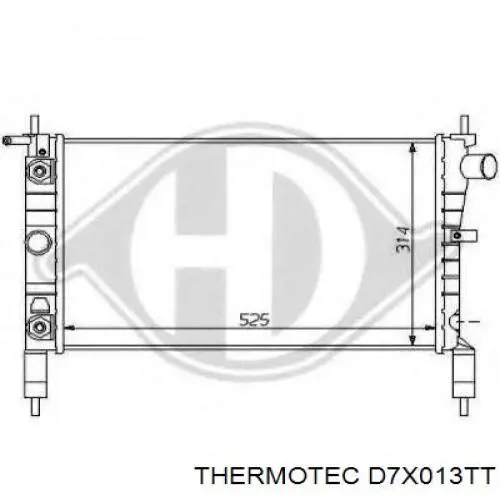 Купити D7X013TT Thermotec Радіатор двигуна