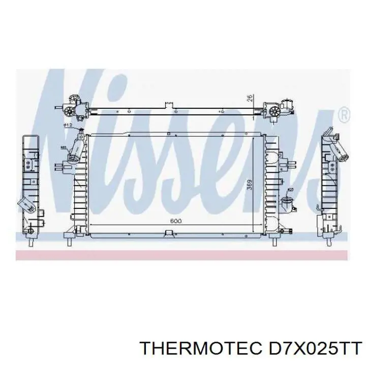 D7X025TT Thermotec Радіатор охолодження двигуна