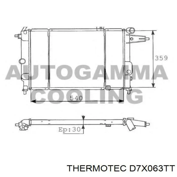 Купити D7X063TT Thermotec Радіатор двигуна