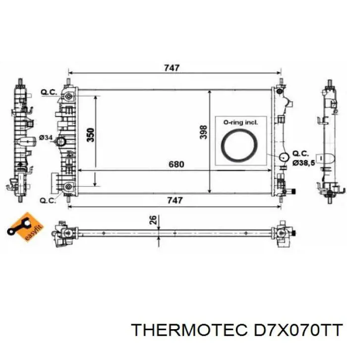 616006 Hart Радіатор охолодження двигуна