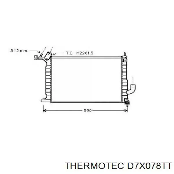 Радіатор охолодження двигуна D7X078TT Thermotec