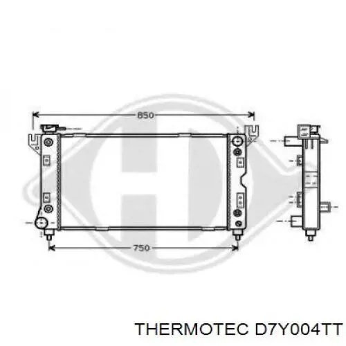 D7Y004TT Thermotec радіатор охолодження двигуна