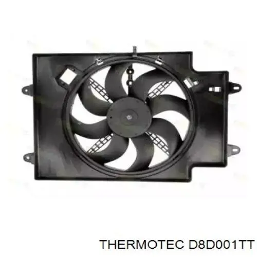 D8D001TT Thermotec дифузор радіатора охолодження, в зборі з двигуном і крильчаткою