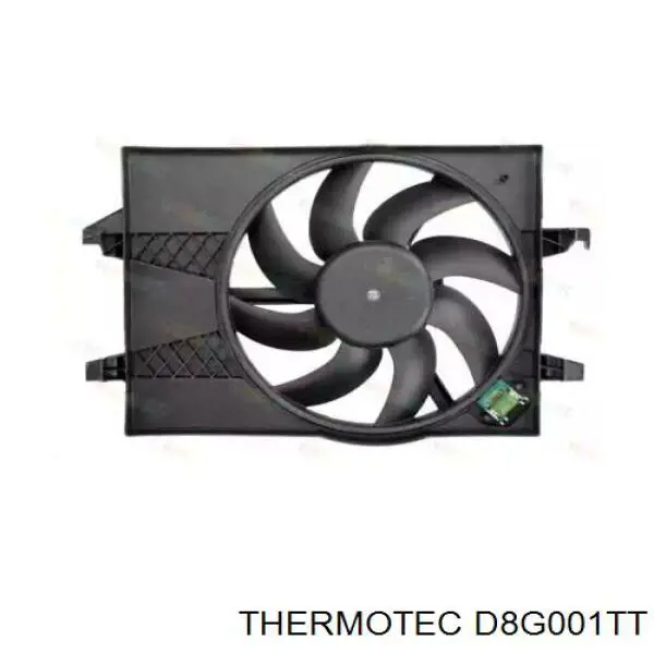 D8G001TT Thermotec дифузор радіатора охолодження, в зборі з двигуном і крильчаткою