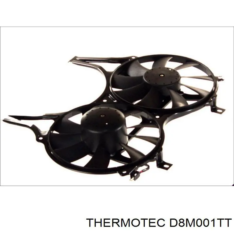 D8M001TT Thermotec дифузор радіатора кондиціонера, в зборі з крильчаткою і двигуном