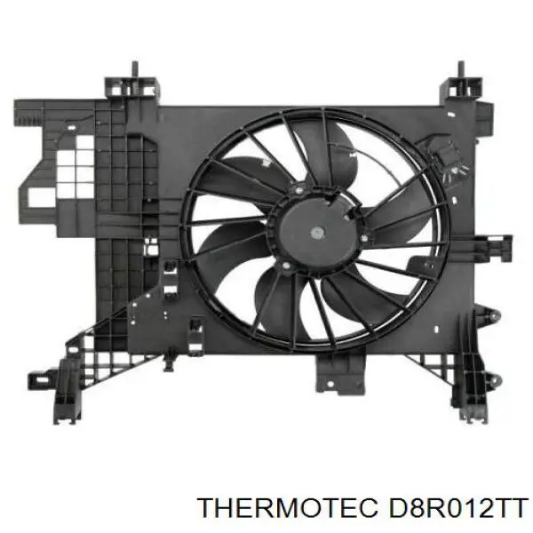 D8R012TT Thermotec дифузор радіатора охолодження, в зборі з двигуном і крильчаткою