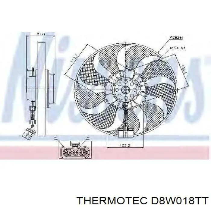 Вентилятор охолодження Thermotec D8W018TT