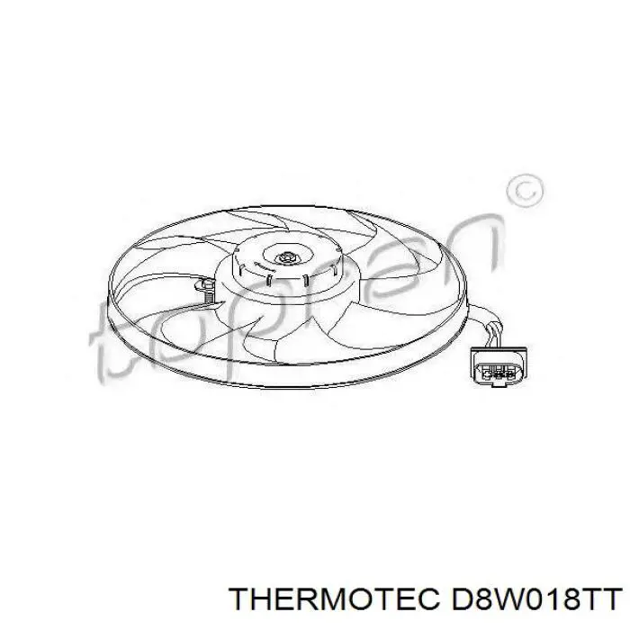 Купити D8W018TT Thermotec Електровентилятор охолодження в зборі (двигун + крильчатка)