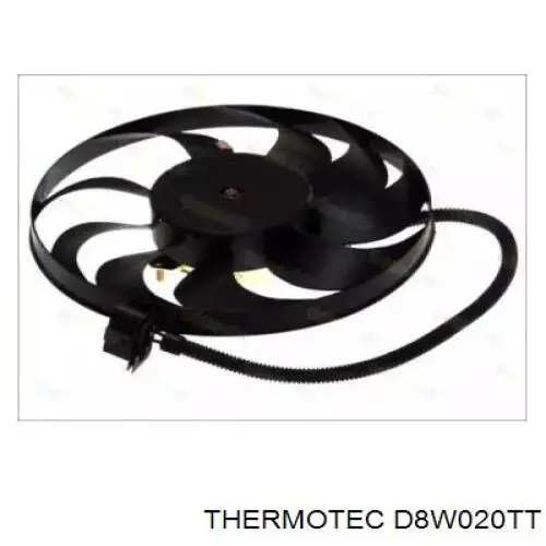 D8W020TT Thermotec електровентилятор охолодження в зборі (двигун + крильчатка)