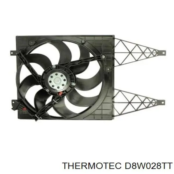 D8W028TT Thermotec дифузор радіатора охолодження, в зборі з двигуном і крильчаткою