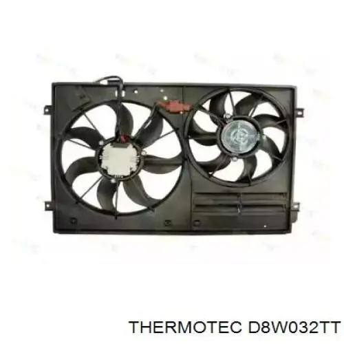 D8W032TT Thermotec електровентилятор охолодження в зборі (двигун + крильчатка, лівий)