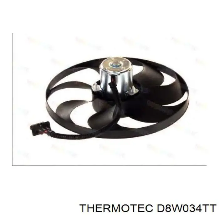 Електровентилятор охолодження в зборі (двигун + крильчатка), лівий Thermotec D8W034TT