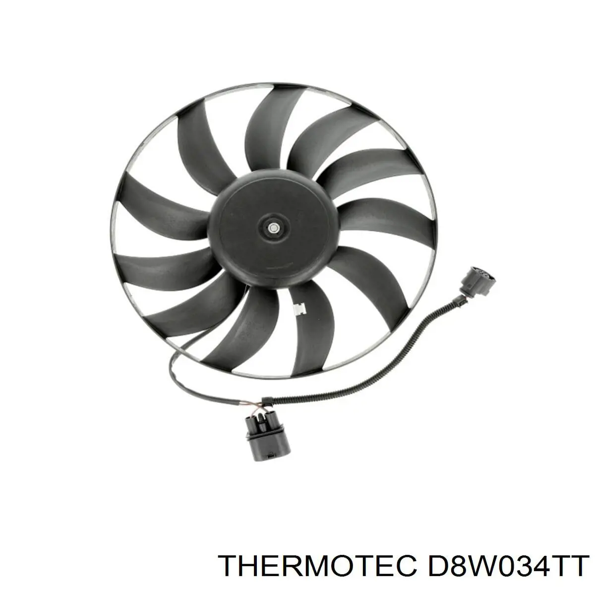 D8W034TT Thermotec електровентилятор охолодження в зборі (двигун + крильчатка, лівий)