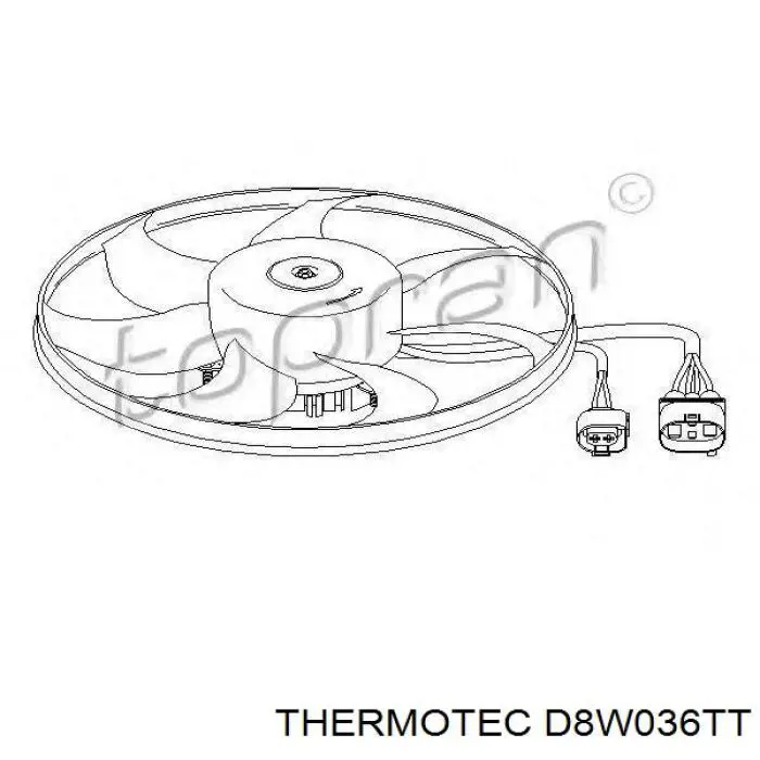 Вентилятор системи охолодження лівий Thermotec D8W036TT ціна, від 83.36 USD