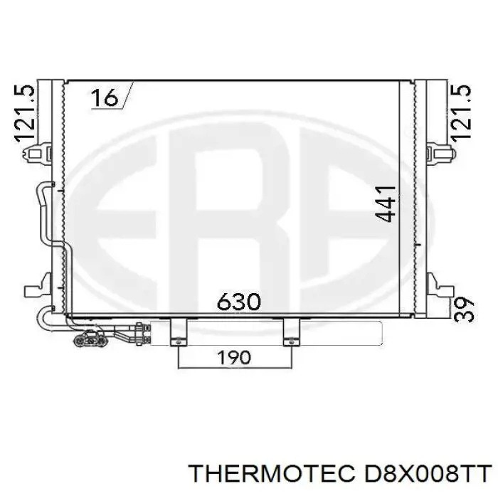 Електровентилятор охолодження в зборі (двигун + крильчатка) D8X008TT Thermotec