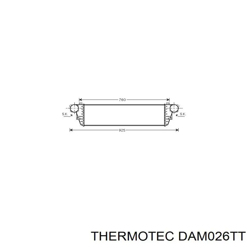 Купити DAM026TT Thermotec Радіатор интеркуллера