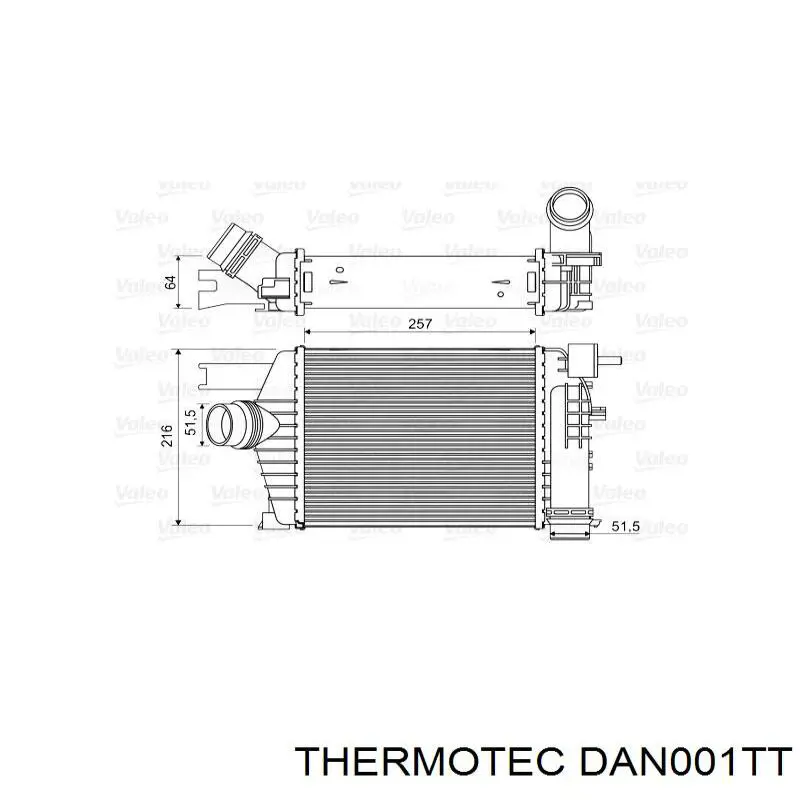 Купити DAN001TT Thermotec Радіатор интеркуллера