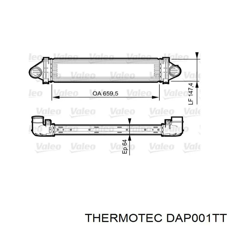 Купити DAP001TT Thermotec Радіатор интеркуллера