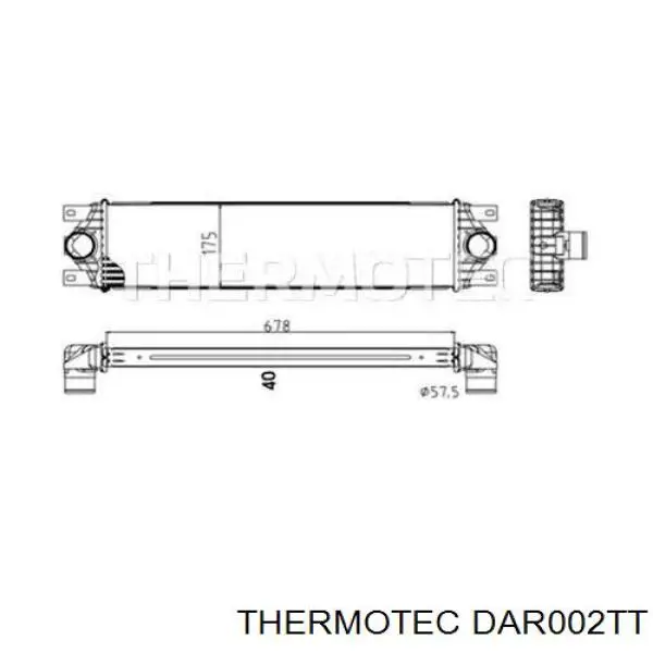 DAR002TT Thermotec радіатор интеркуллера