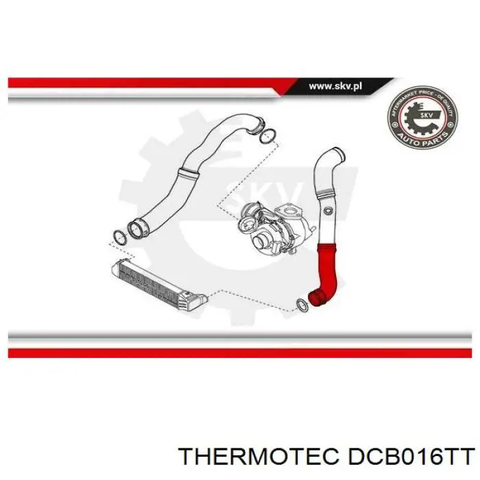 Шланг/патрубок интеркуллера Thermotec DCB016TT ціна, від 18.89 USD