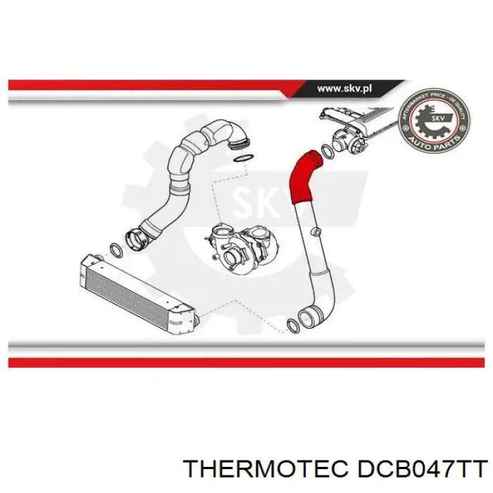 Шланг/патрубок интеркуллера Thermotec DCB047TT ціна, від 26.23 USD