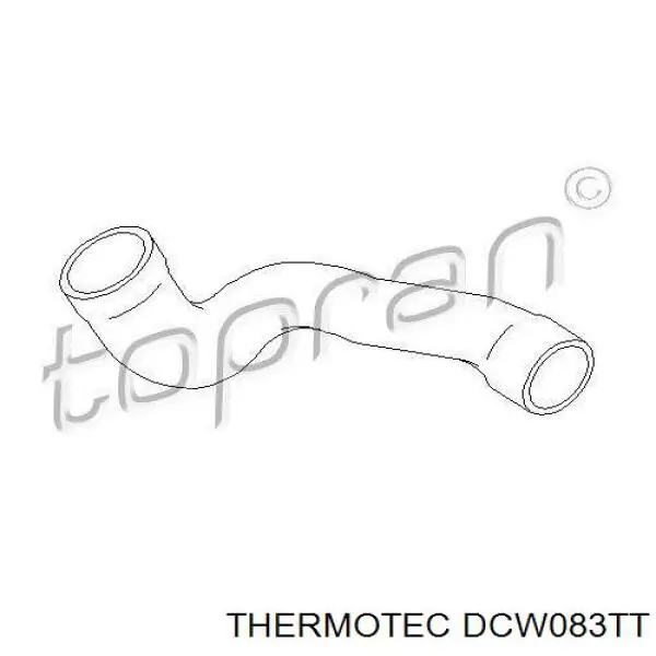 Шланг/патрубок інтеркулера, верхній DCW083TT Thermotec