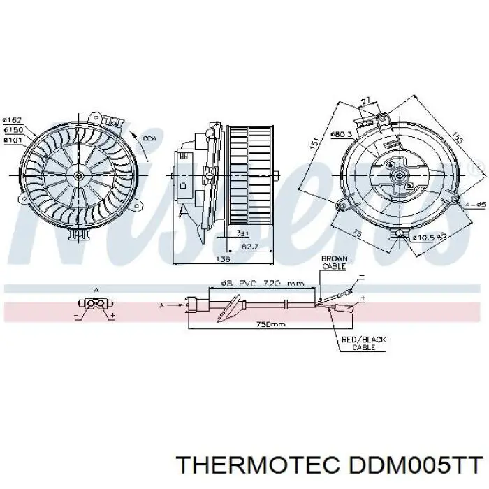 Двигун вентилятора пічки (обігрівача салону) Thermotec DDM005TT ціна, від 65.27 USD