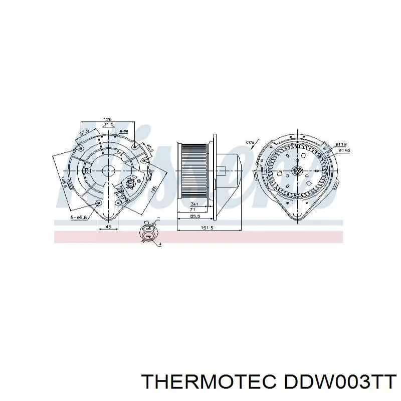 Двигун вентилятора пічки (обігрівача салону) Thermotec DDW003TT ціна, від 30.90 USD