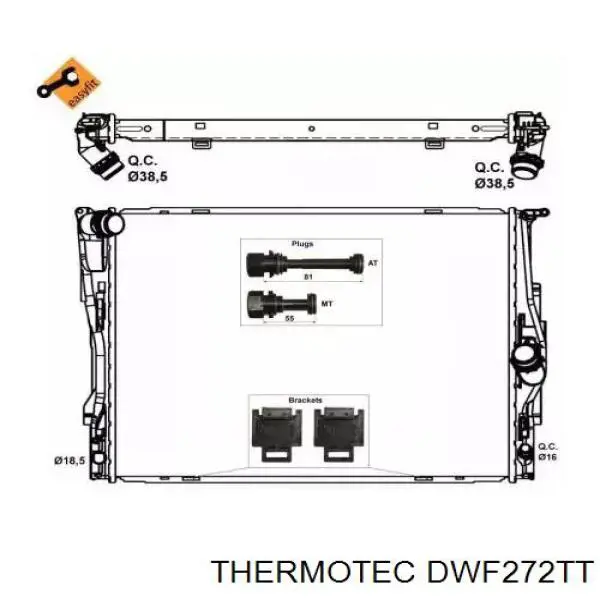 Купити DWF272TT Thermotec Шланг (патрубок) термостата