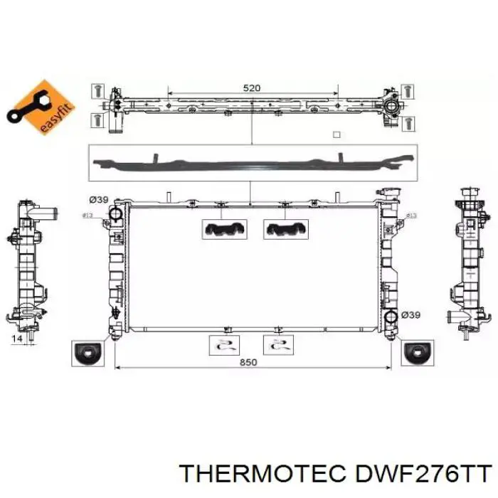 Шланг/патрубок системи охолодження Thermotec DWF276TT ціна, від 2.32 USD