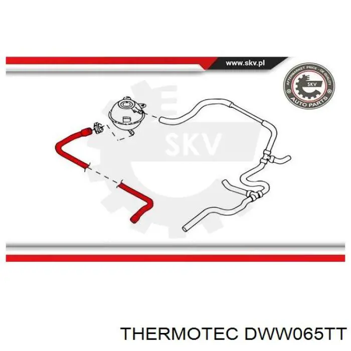DWW065TT Thermotec Шланг розширювального бачка, нижній