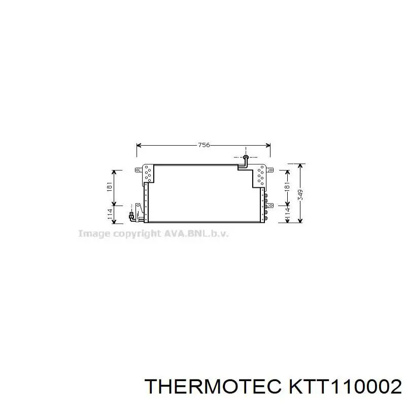 Радіатор охолодження кондиціонера Thermotec KTT110002