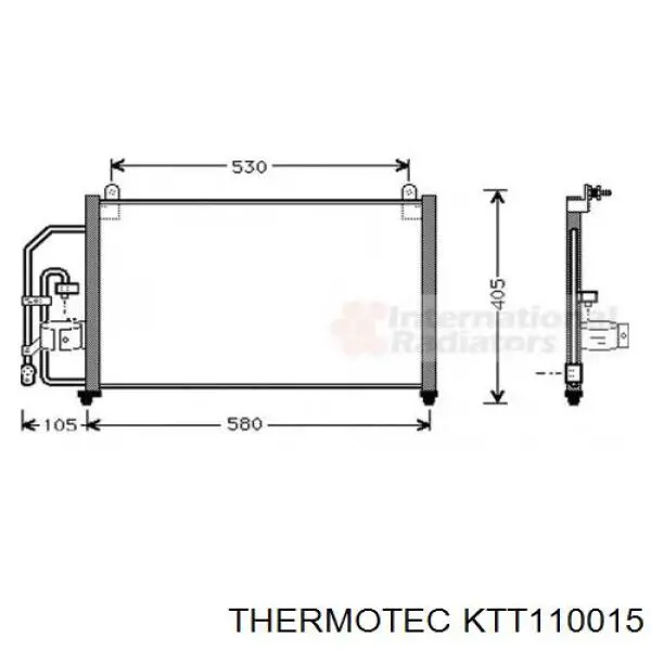 Купити KTT110015 Thermotec Радіатор системи охолодження кондиціонера