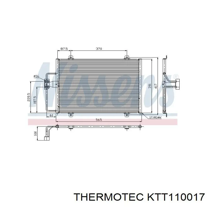 Купити KTT110017 Thermotec Радіатор системи охолодження кондиціонера