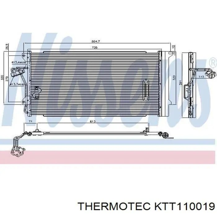 Купити KTT110019 Thermotec Радіатор системи охолодження кондиціонера