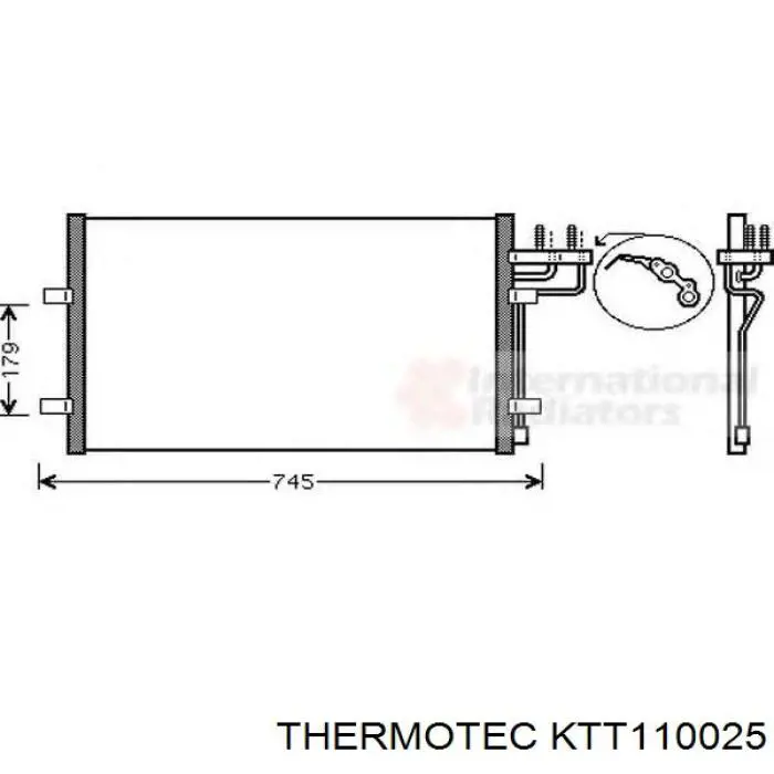 Купити KTT110025 Thermotec Радіатор системи охолодження кондиціонера